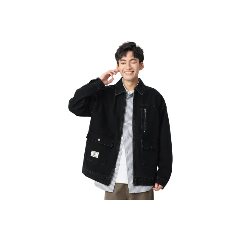 Tonlion Denim Jacket Unisex Black-0
