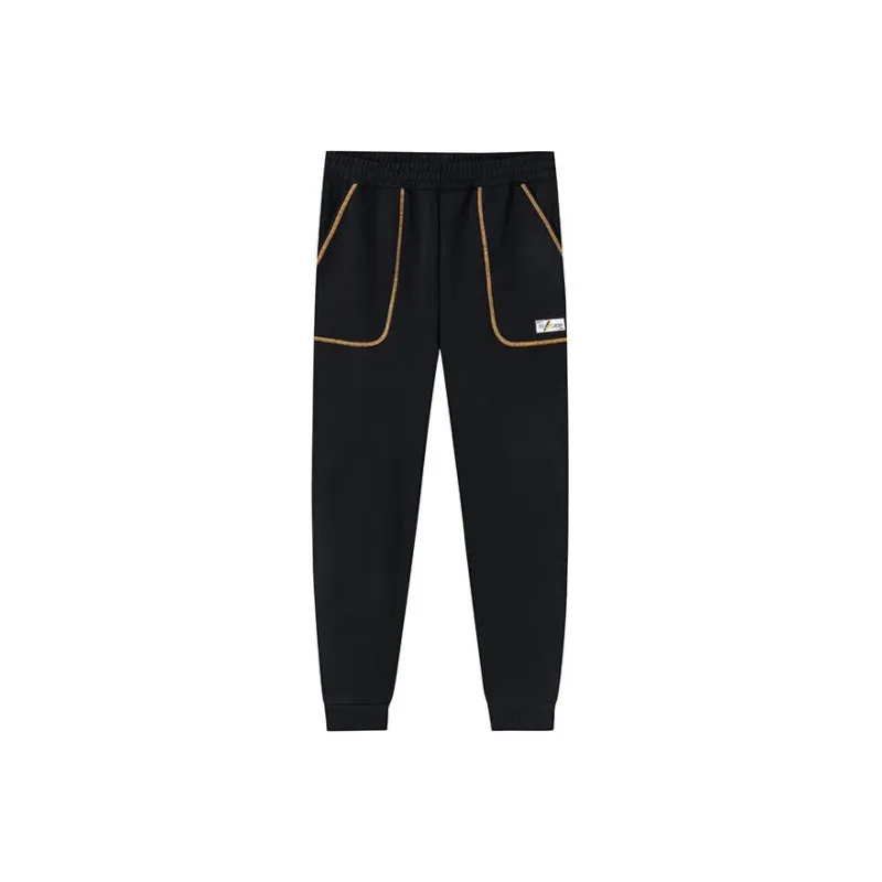 Anta Basketball Collection Knitted Sweatpants Unisex Basic Black/Honeys Yellow-0