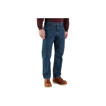 Carhartt 104942 FLANNEL-LINED 5-POCKET JEAN Jeans RELAXED FIT Men's Canal/Blue