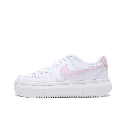 Nike Court Vision Alta Anti Slip Wear Resistant Low Top Skateboard Shoes Women's White Pink
