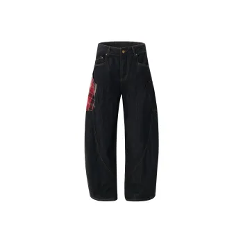GBXM Jeans Unisex Red Plaid