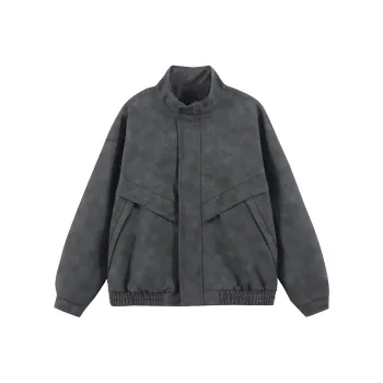 BRUMAIRE Leather Jacket Unisex Black Gray Color