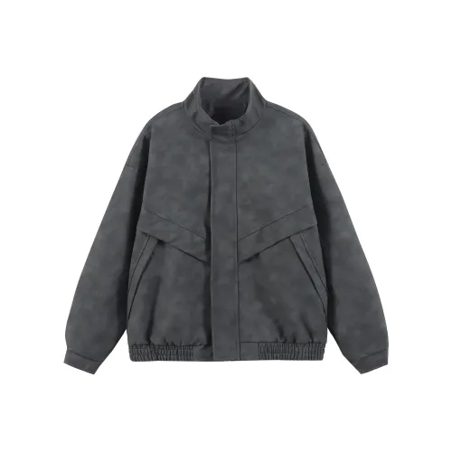 BRUMAIRE Leather Jacket Unisex Black Gray Color