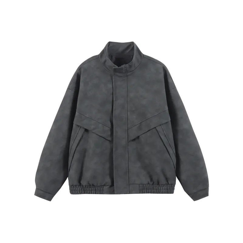 BRUMAIRE Leather Jacket Unisex Black Gray Color-0