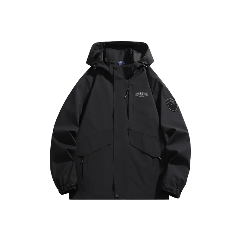 XIDELONG Jackets Coats Unisex Black-0