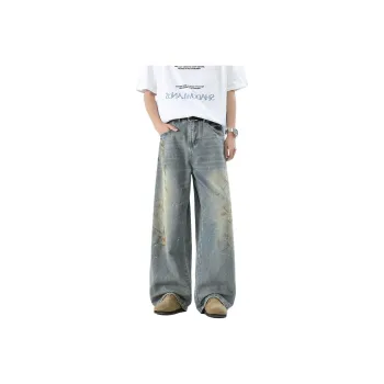 HCHUICHENG Jeans Unisex Light Blue