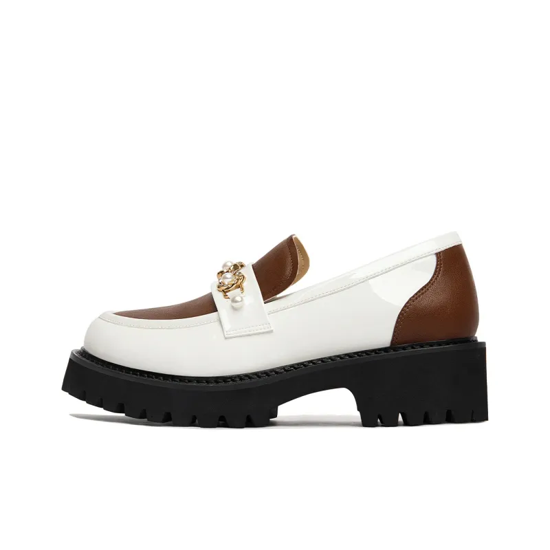 Lily Wei Pine Fluff Cloud Loafers Women's White & Brown-0