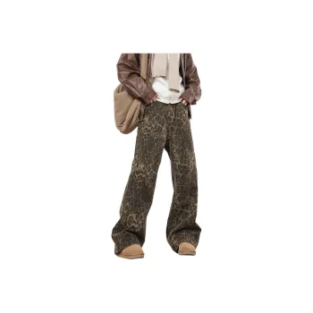 IJRJ Jeans Unisex Leopard Print