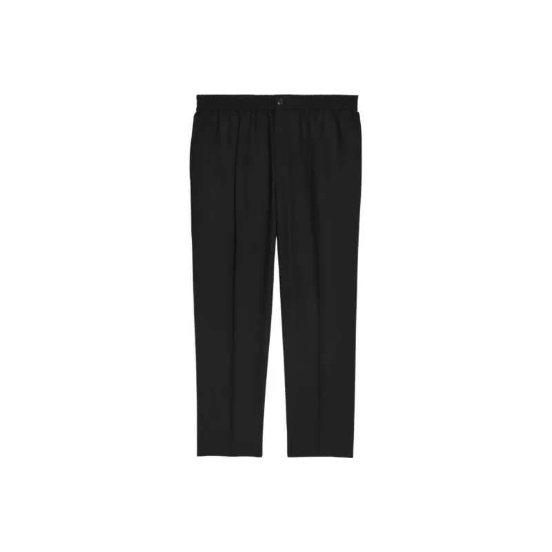 Ami Elasticated Waist Cropped Fit Trousers-0