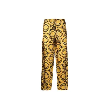 VERSACE Barocco Print Silk Pajama Trousers