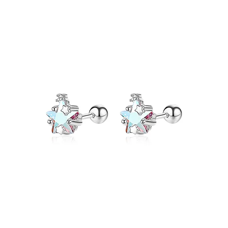VEZA Sterling Silver Stud Earrings Unisex-0