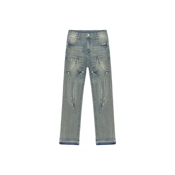 XINYINSU Jeans Unisex Yellow Mud
