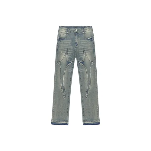 XINYINSU Jeans Unisex Yellow Mud