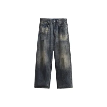 ZENGZHI Jeans Unisex Vintage Blue