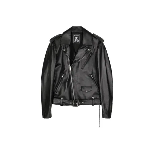 MASTERMIND WORLD Leather Jacket Men's Black