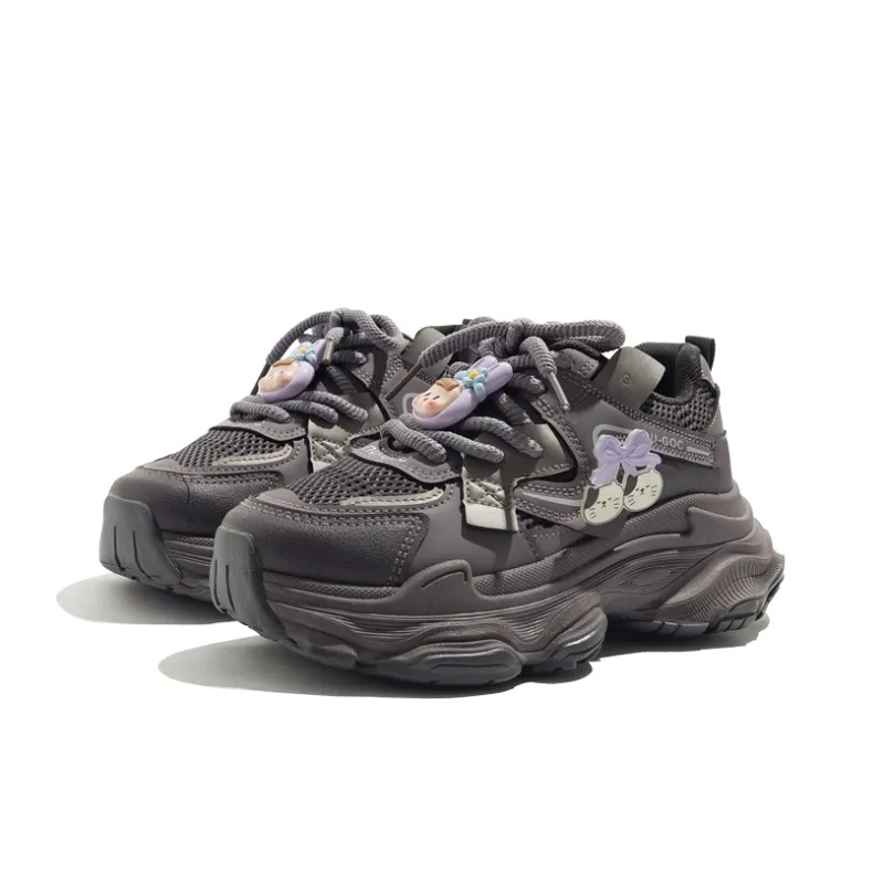 MEAKKEA Abrasion Resistant Coverage Lightweight Low Top Chunky Sneakers Women's Purple-1