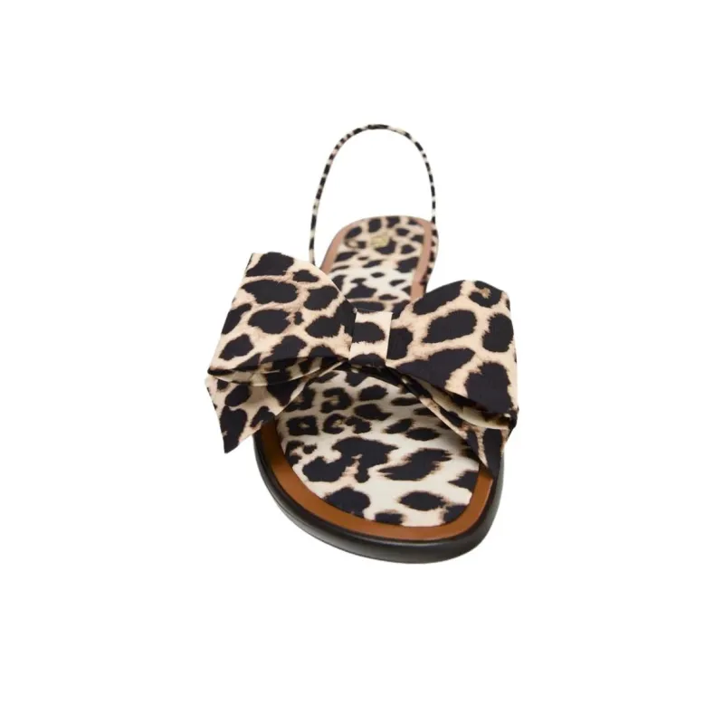 ZARA One Strap Sandals 1cm Women's Leopard Print-3
