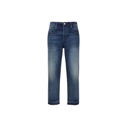 ISABEL MARANT Logo Patch Straight Leg Jeans