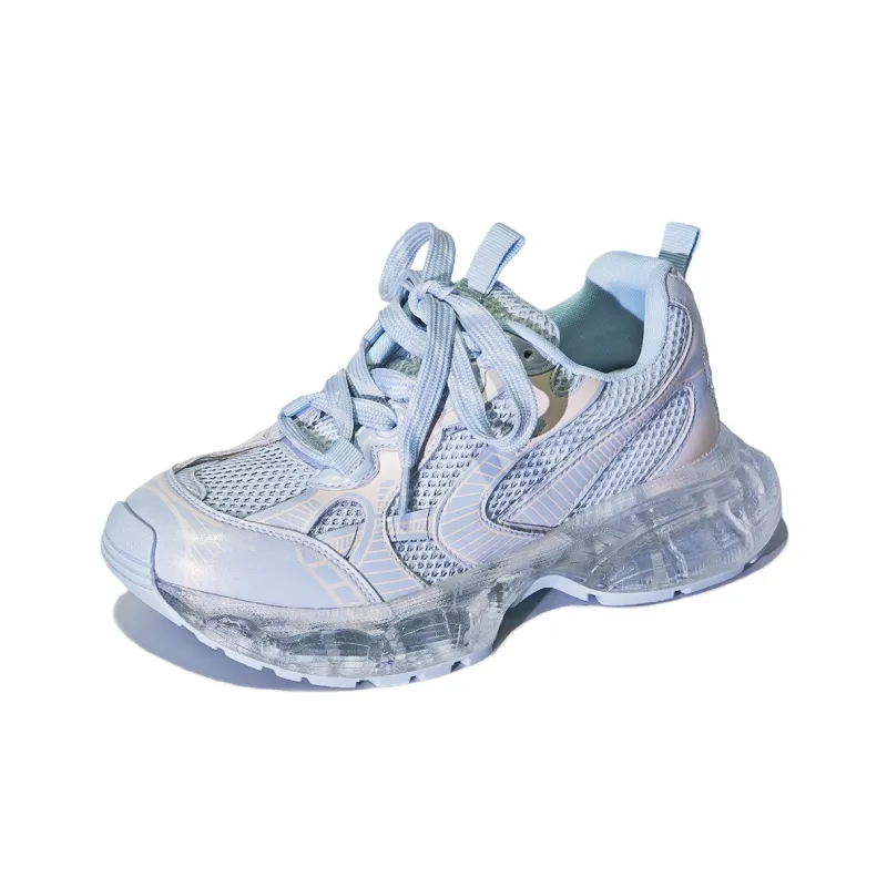 CHOVO Low Top Chunky Sneakers Women's Sea Blue-1
