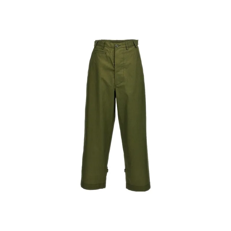 KENZO Logo Patch Mid-Rise Wide-Leg Trousers-0