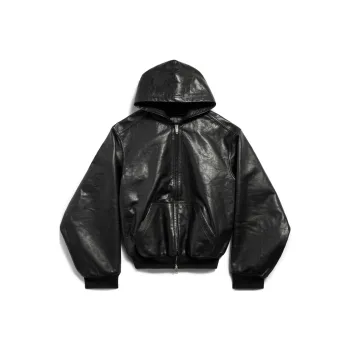 Balenciaga Lined Zip Up Large Fit Hoodie