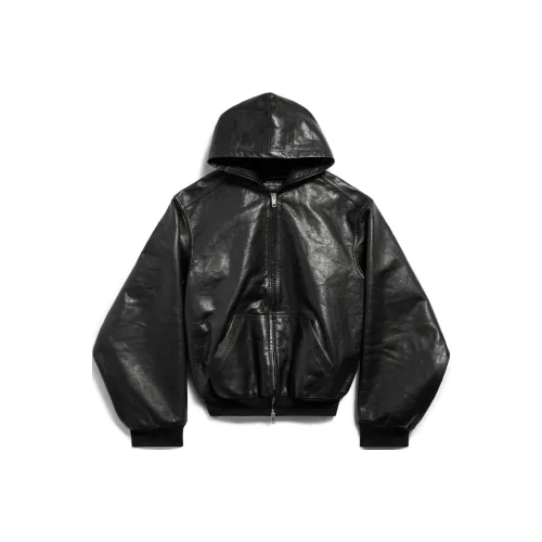 Balenciaga Lined Zip Up Large Fit Hoodie