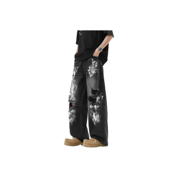 HCHUICHENG Jeans Unisex Galaxy Gray