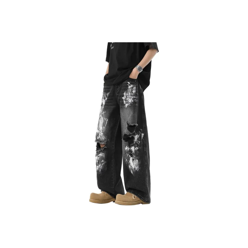 HCHUICHENG Jeans Unisex Galaxy Gray-0