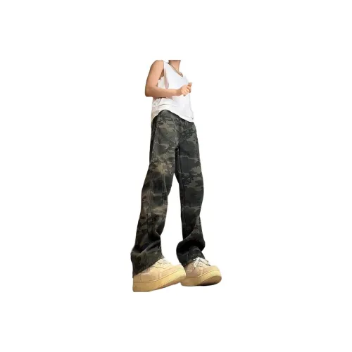 SUNSETMONENT Jeans Unisex Camouflage