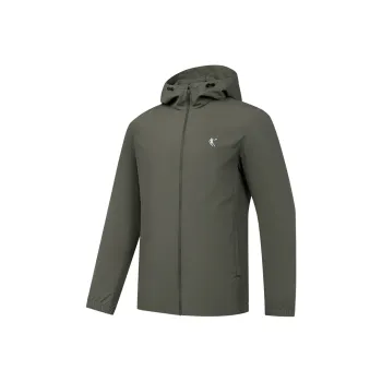 QIAODAN Trench Coat Men's Dark Brown Green