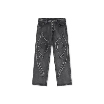 DICETINY Jeans Unisex Black Gray Color