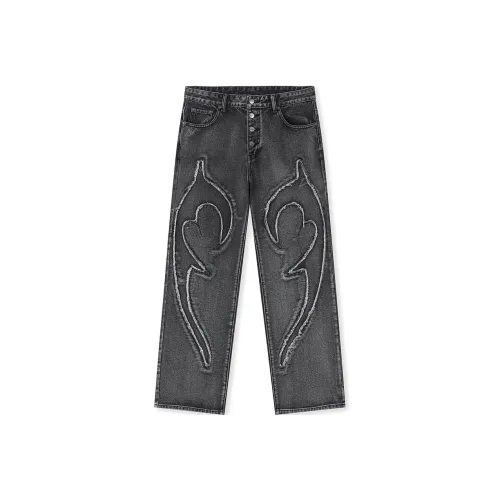 DICETINY Jeans Unisex Black Gray Color