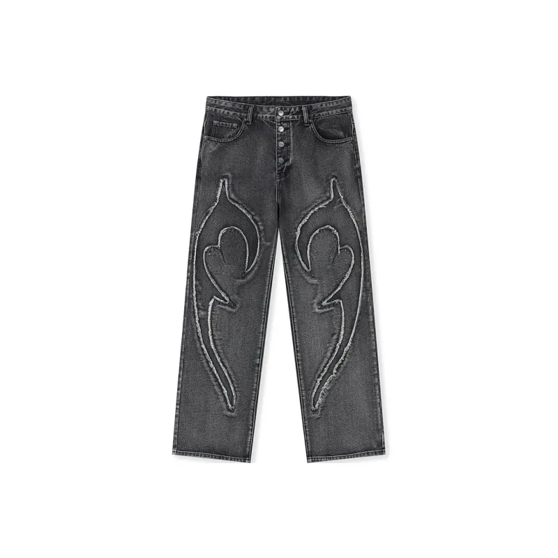 DICETINY Jeans Unisex Black Gray Color-0