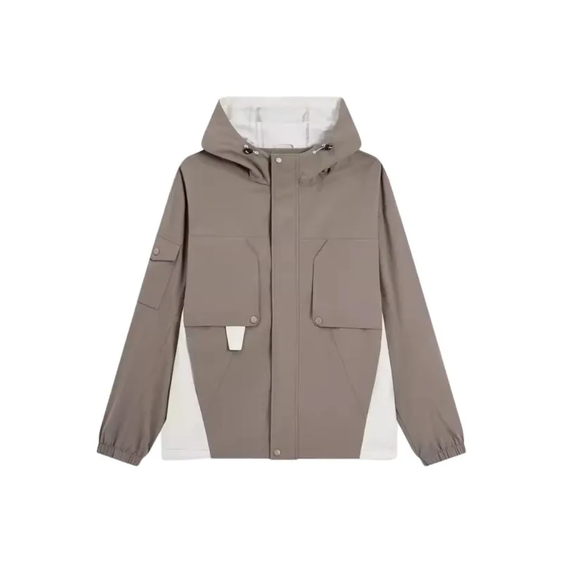 XTEP Trench Coat Men's Thunder Rain Gray/Bright Moon White-0