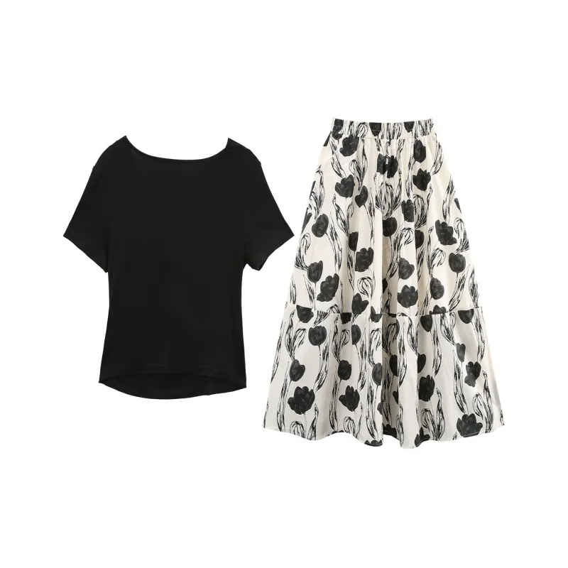 A Paradise For Awakening Skirt Set Women's Black-1