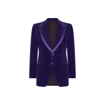 TOM FORD Compact Light Velvet Atticus Cocktail Jacket Jackets Coats Men's Purple