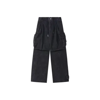 HOKLV Jeans Unisex Black