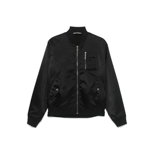 PALM ANGELS Curved Logo Zipped Bomber Jacket