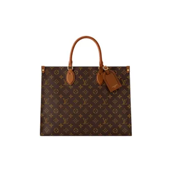 LOUIS VUITTON ONTHEGO Coated Canvas Tote Bag, Shopping Bag, Shoulder Bag, Crossbody Bag, Handbag Women's Brown