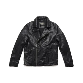 AKCLUB Leather Jacket Men's Black