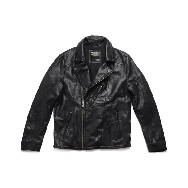 AKCLUB Leather Jacket Men's Black-0