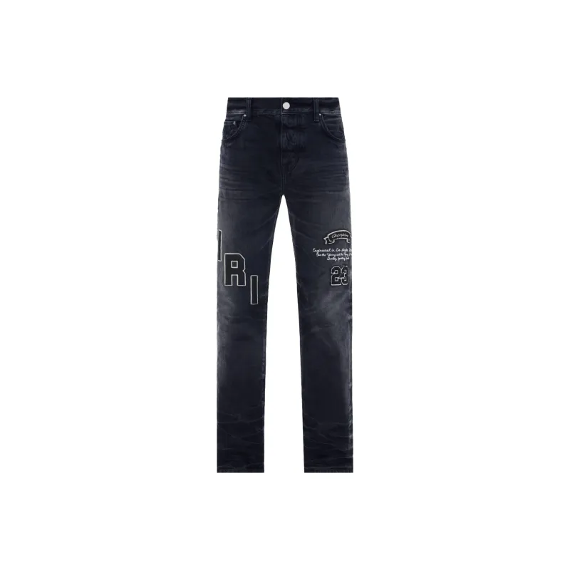 AMIRI Logo patch Distressed Jeans-0