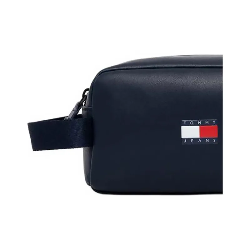 Tommy Hilfiger Leather Makeup Bag Regular Men's Marine Blue-3