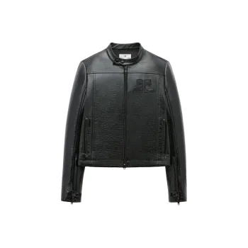 COURREGES Iconic Vinyl Biker Jacket