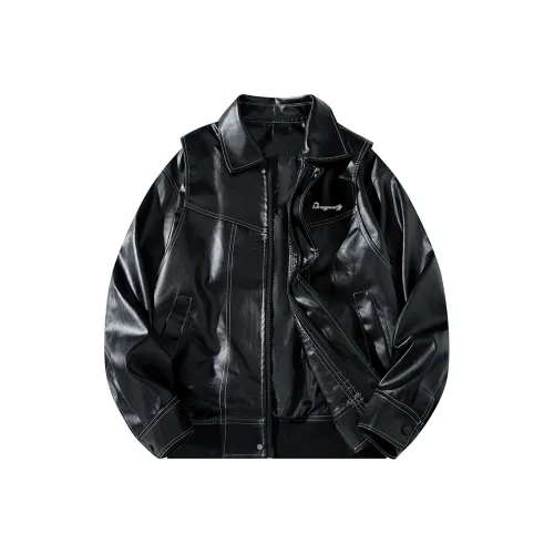 RED DRAGONFLY Leather Jacket Unisex Black