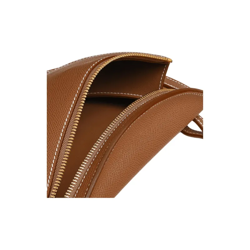 HERMES Petite Course Epsom Calfskin Shoulder Bag Small Size Women's 37 Gold Brown-3