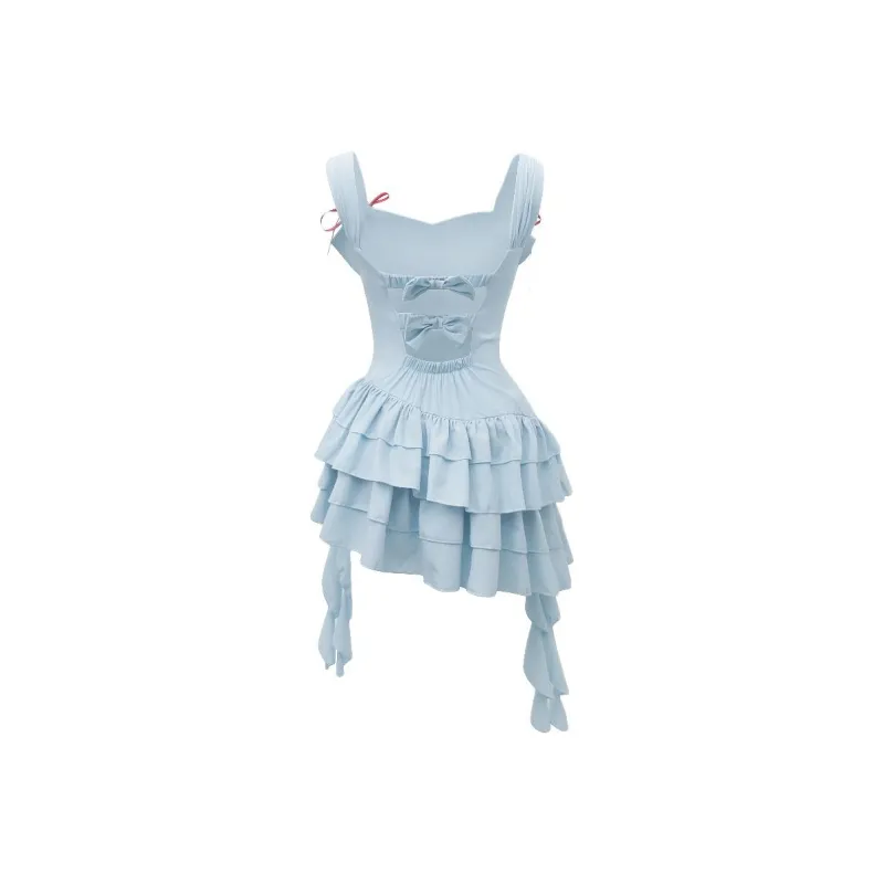 Mu Xiao Xin Slip Dress Women's Blue-1