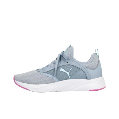PUMA Cushioning, Wear Resistant Low Top Running Shoes Women's Gray Pink