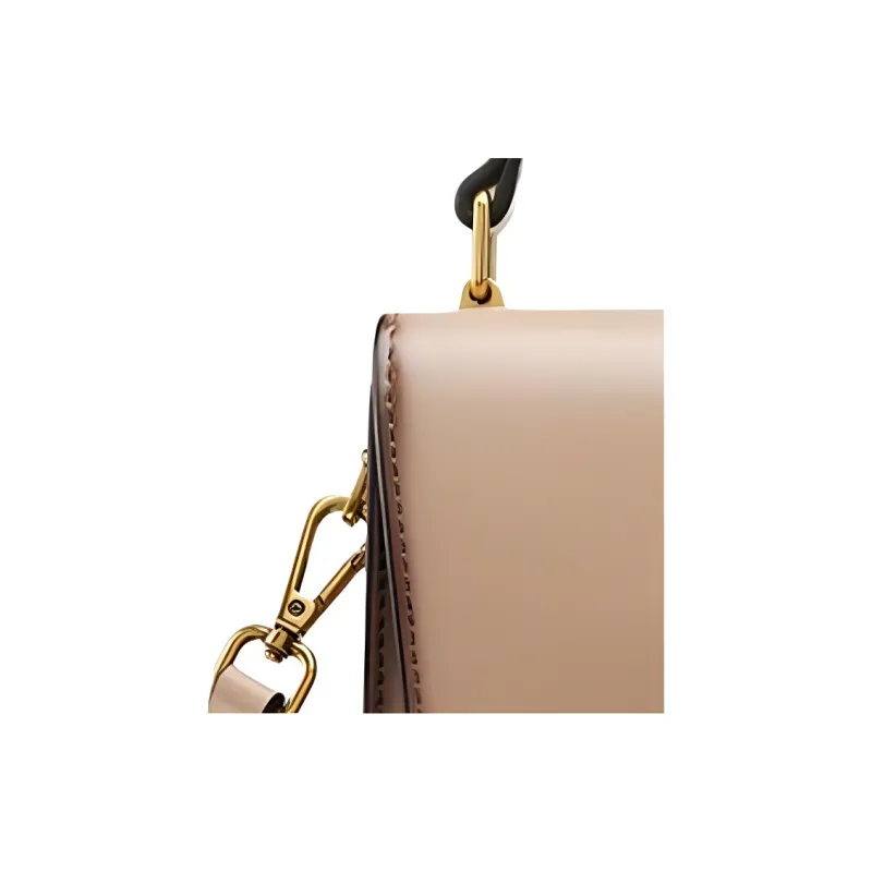 DEERE JACK Cow Leather Small Square Bag, Shoulder Bag, Crossbody Bag, Handbag Trumpets Women's Milk Tea-2