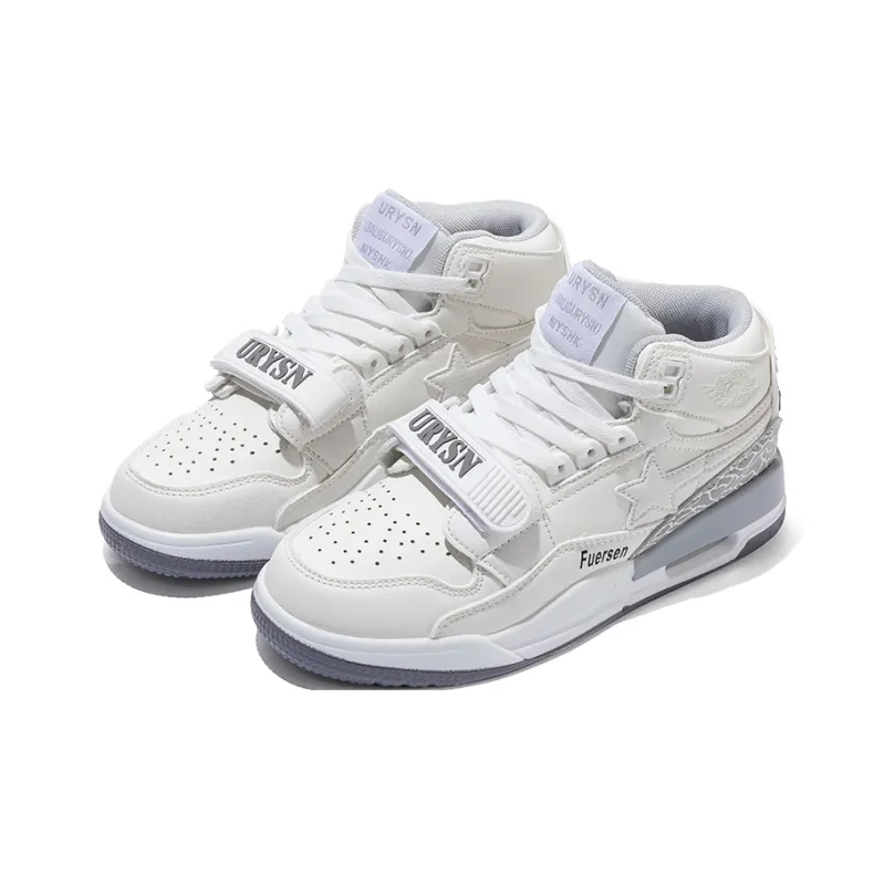 FUERSEN Anti Slip Wear Resistant High Top Casual Shoes Unisex White-2